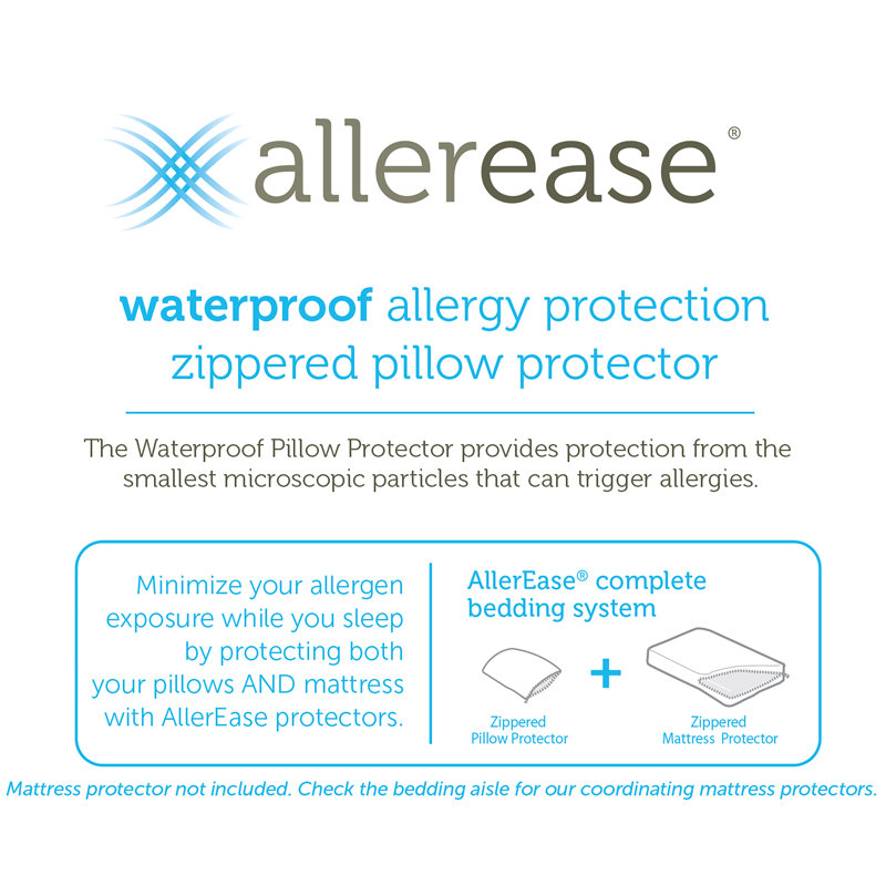 AllerEase Waterproof Allergy Protection Zippered Pillow Protector Reviews Wayfair